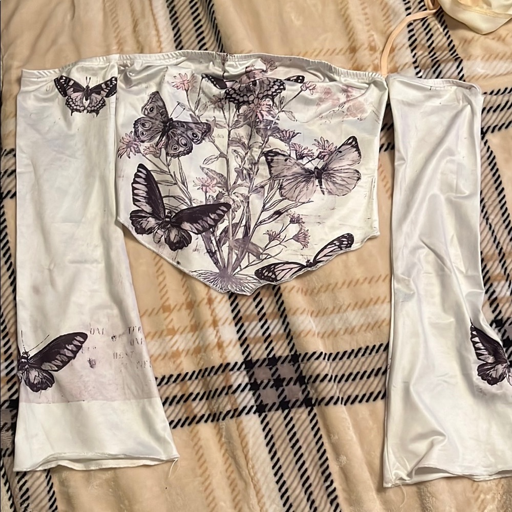 Butterfly Print Crop Top